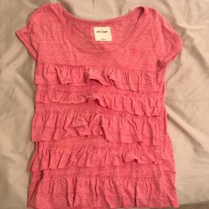 Abercrombie Pink Ruffled Shirt